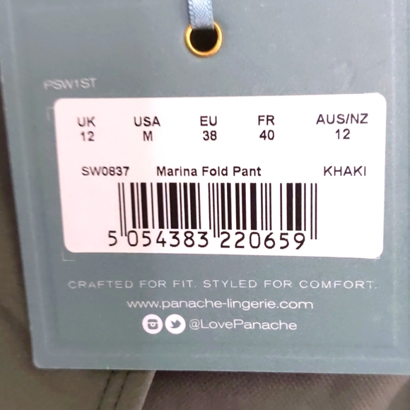 Panache fold down waist, full back bikini bottom. Khaki green. Multiple sizes. - Picture 4 of 5